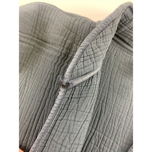 Eileen Fisher Textured Jacket Rayon Silk Blue Gray High Collar Womens Medium - Picture 8 of 12